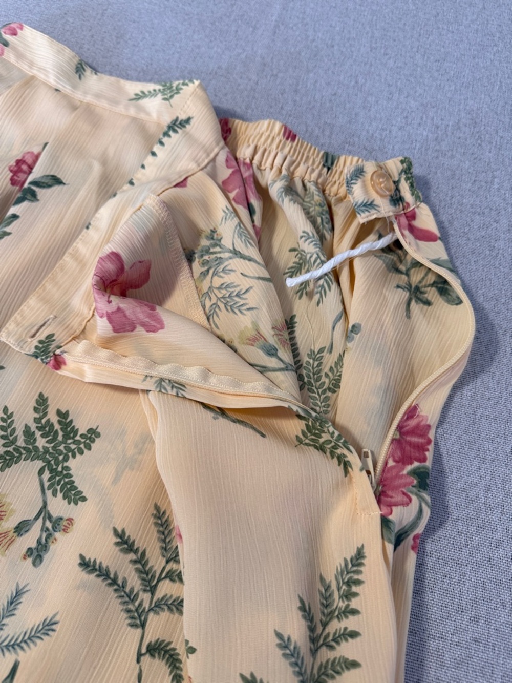 Alfred Dunner Yellow Floral Midi Skirt with Pink & Green Print SZ10 - Picture 11 of 13